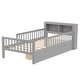 preview thumbnail 27 of 34, Twin Size Bed with Headboard Storage Rack, Two Under-Bed Drawers, Three-Side Guardrails for Safety and Security,White