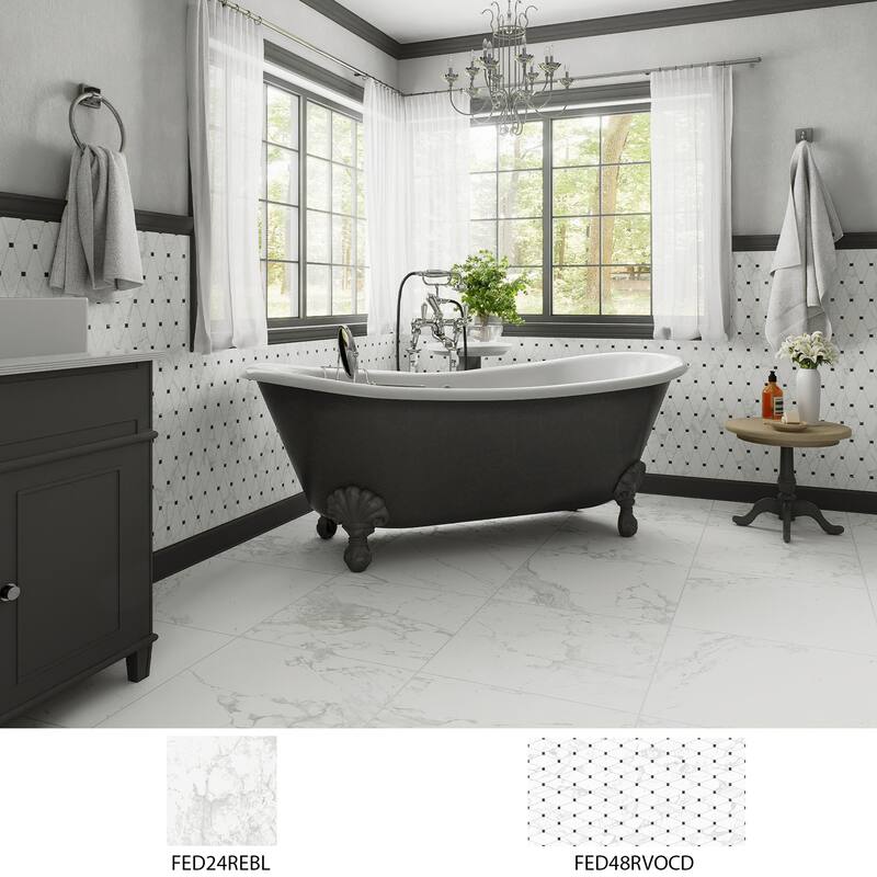 Merola Tile Reve Blanc 23-1/2" x 23-1/2" Porcelain Floor and Wall Tile