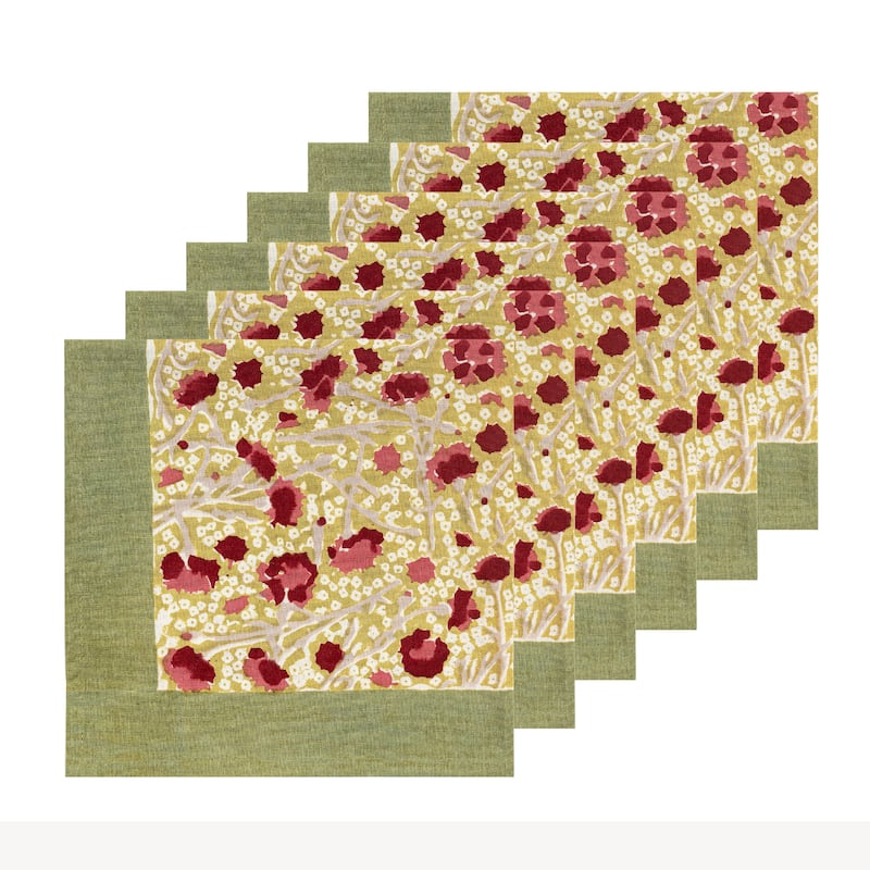 Couleur Nature Meadows Napkins - Red/Green
