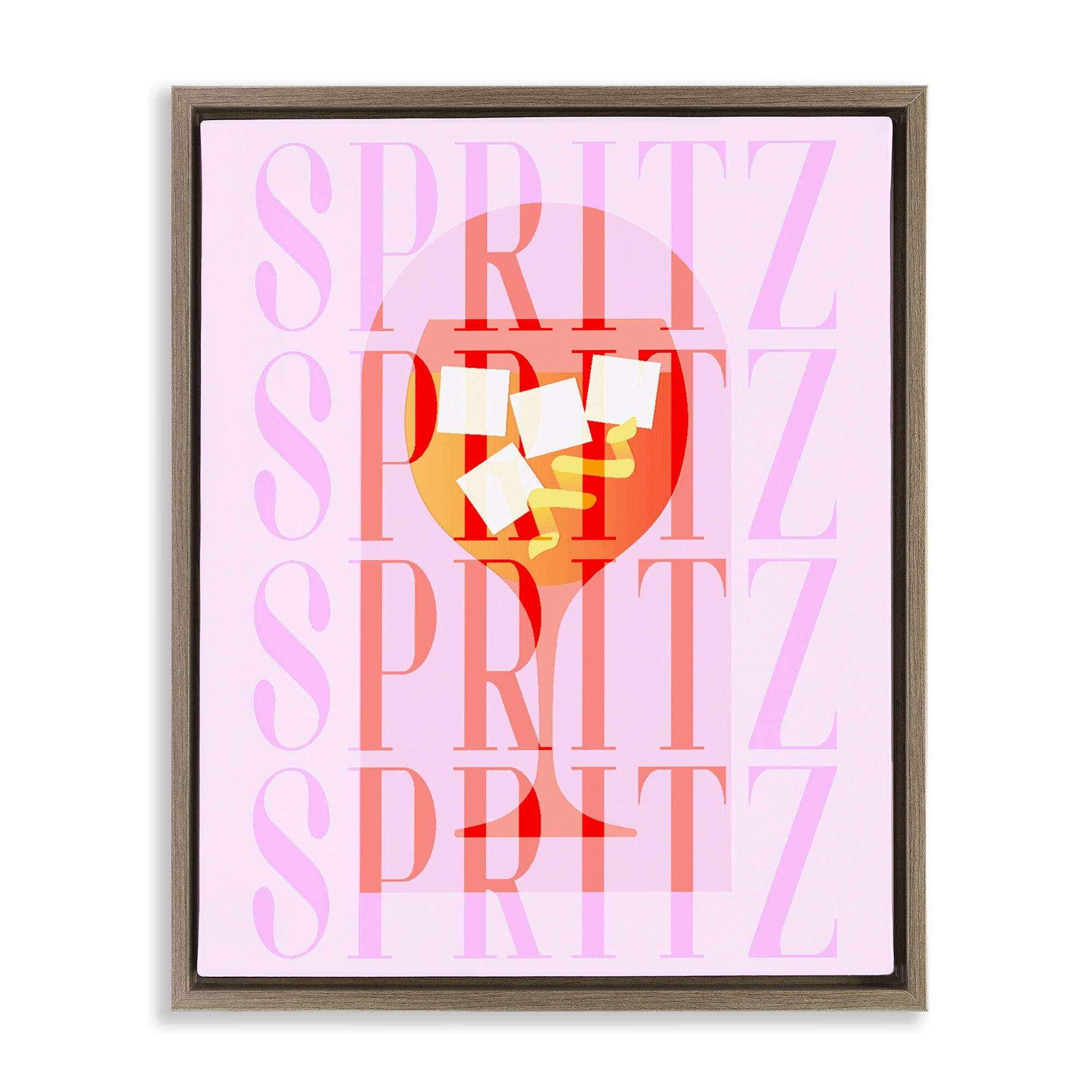 Stupell Retro Pastel Spritz Framed Floater Canvas Wall Art Design By Lil' Rue