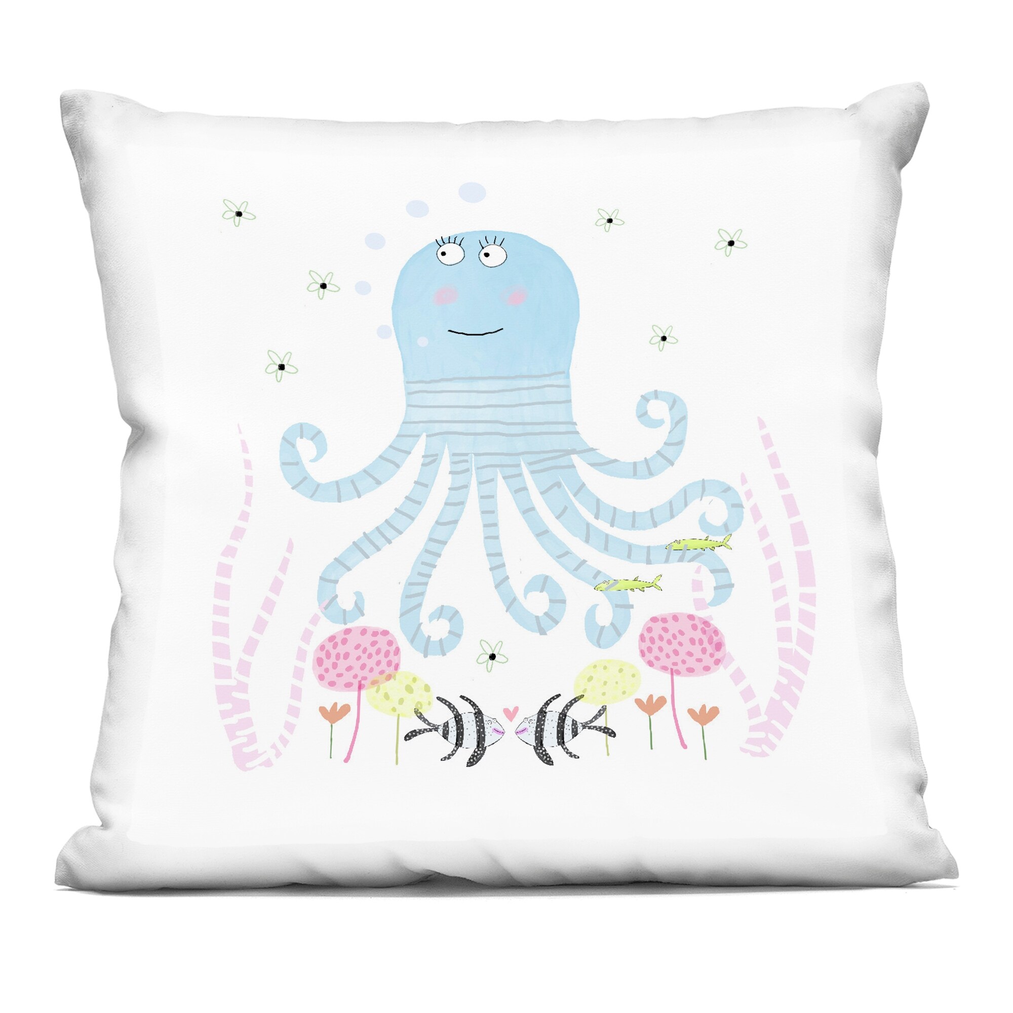 Stupell Baby Octopus & Flowers Decorative Printed Throw Pillow Design By Carla Daly