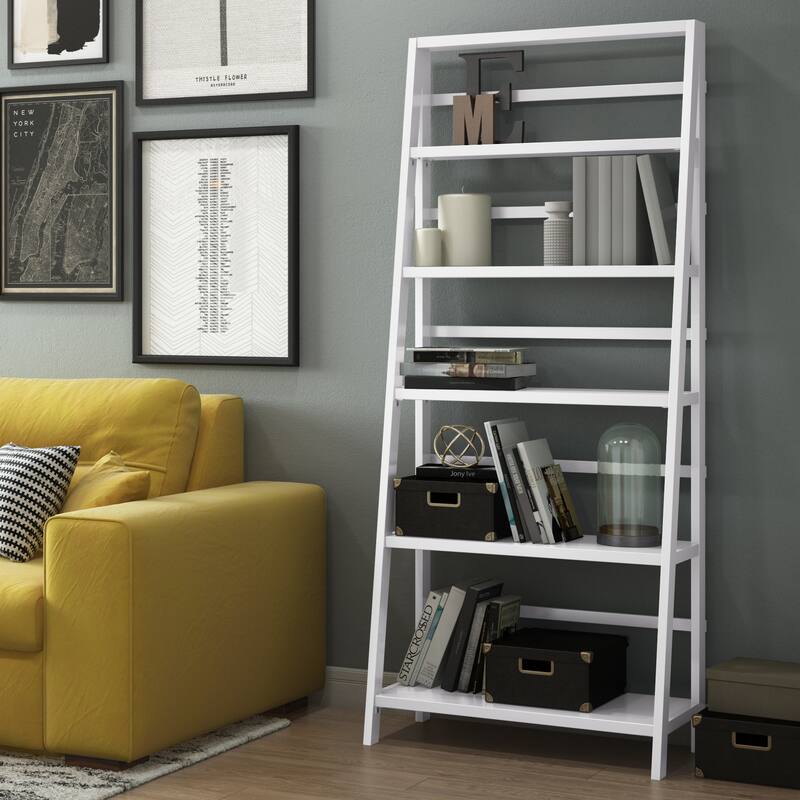 WYNDENHALL Normandy SOLID WOOD 72 inch x 30 inch Transitional Bookcase - 30"w x 16"d x 72" h - White