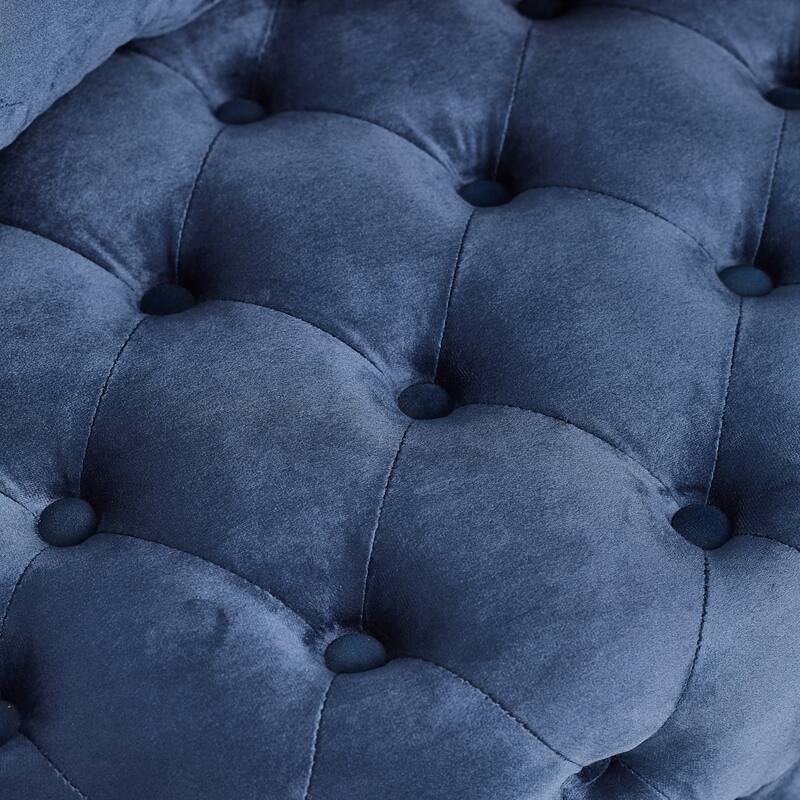 Velvet Upholstered Swivel Chair Barrel Chair, Comfy Corner Chair with Button Tufted Design & Movable Wheels, Including 3 Pillows