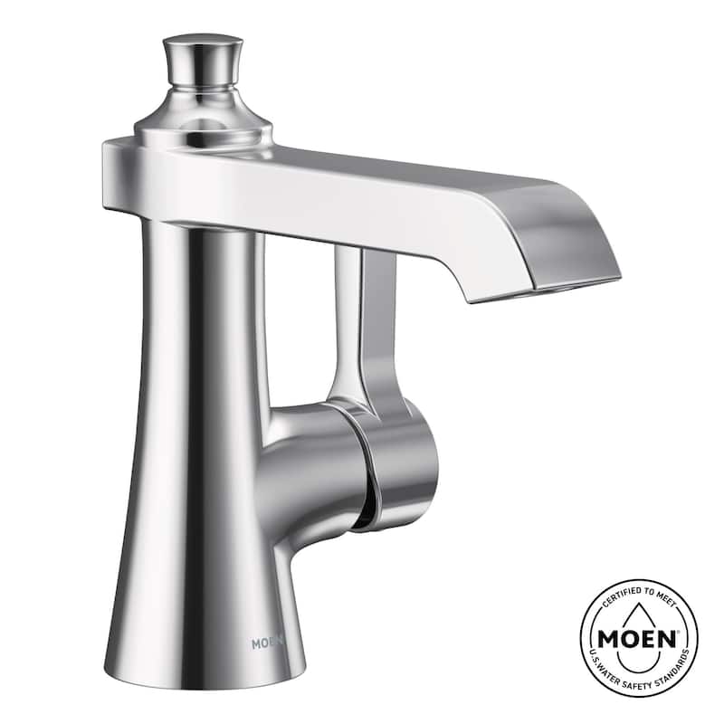 Moen Flara 1.2 GPM Single Hole Bathroom Faucet with Pop-Up Drain