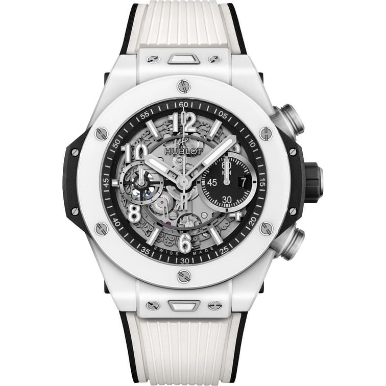 Hublot Big Bang Unico White Ceramic Men's Watch - Silver-Tone