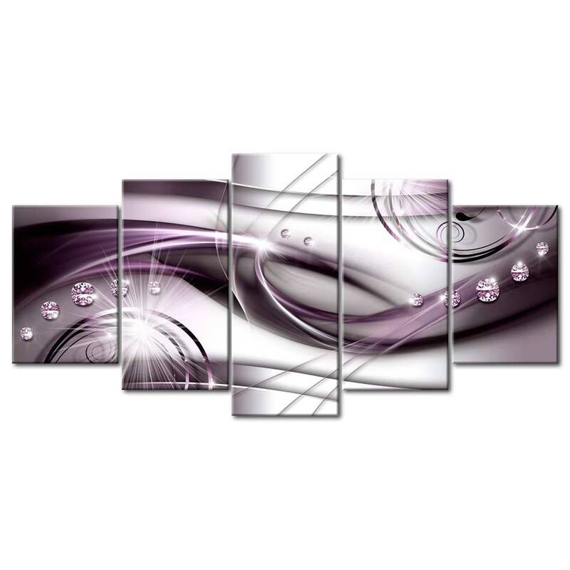 Glam Canvas Wall Art - Purple Glow - 5 Pieces - 40"Wx20"H