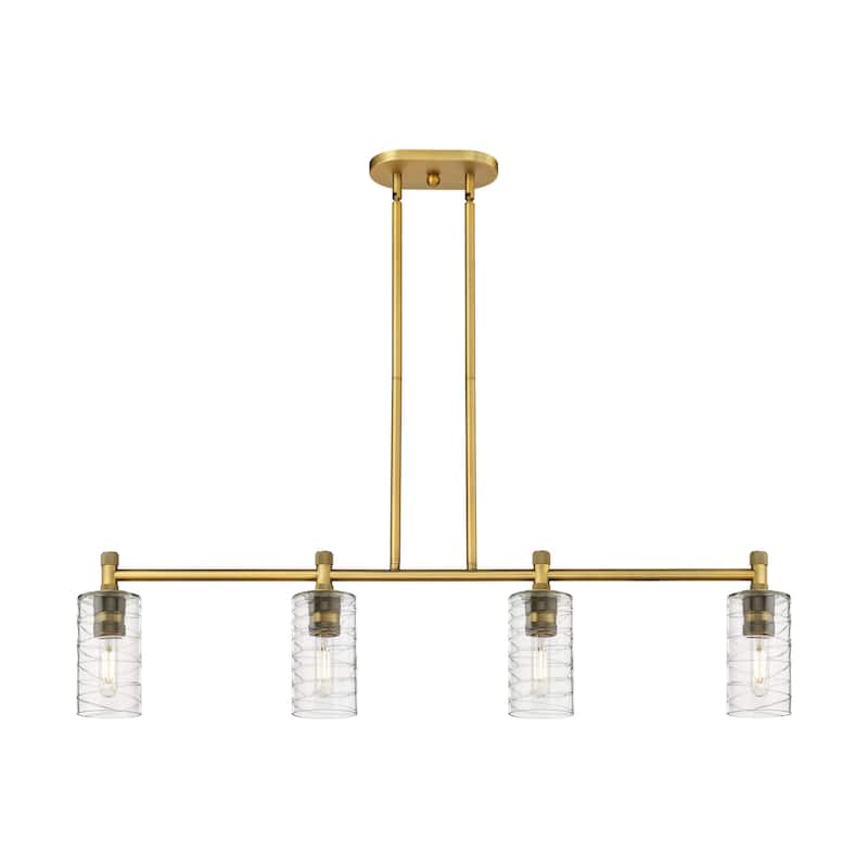 Innovations Lighting 434-4I-10-44 Crown Point Linear Crown Point 4 - Brushed Brass / Deco Swirl