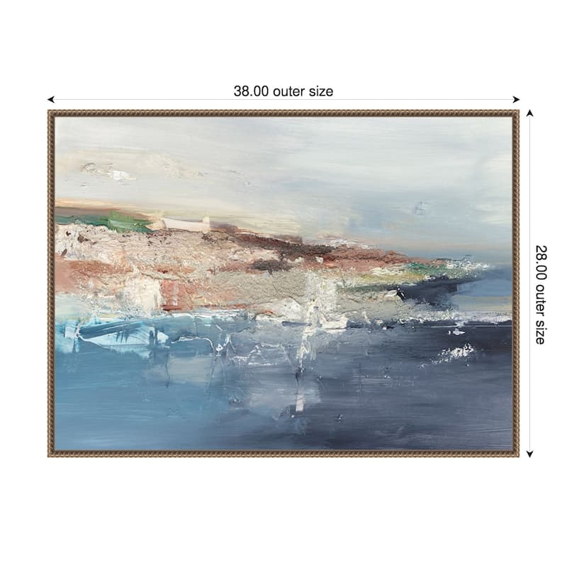 European Coastal Abstract No. 1 by Ethan Harper Framed Canvas Wall Art Print - 38 x 28 in