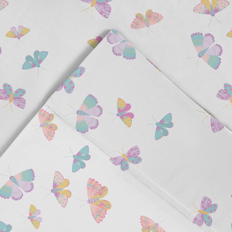 Pointehaven Crisp Percale Printed Long Staple Combed Cotton Sheet Set