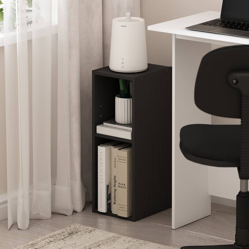 Furinno Fulda 2-Tier Space Saving Storage Shelf Bookcase, 8-Inch Width