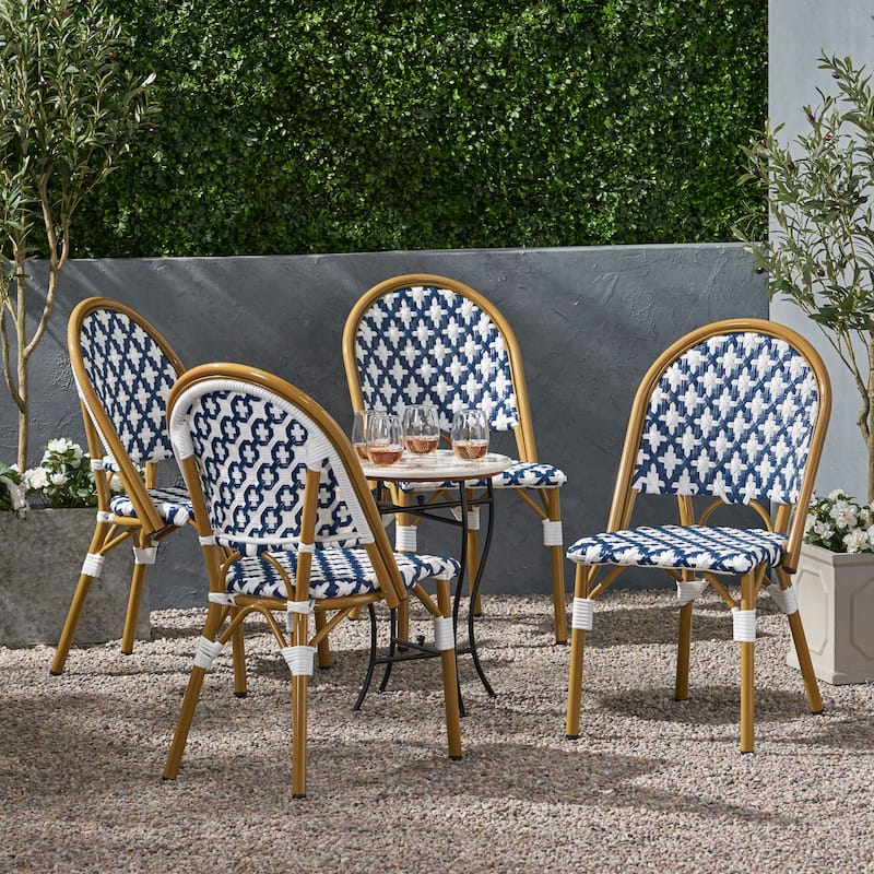 Louna Outdoor French Cafe Chair (Set of 4) by Christopher Knight Home