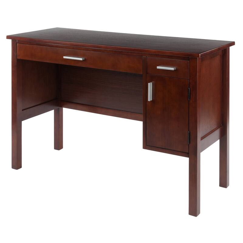 44.75" Walnut Finish Home Office Writing Desk