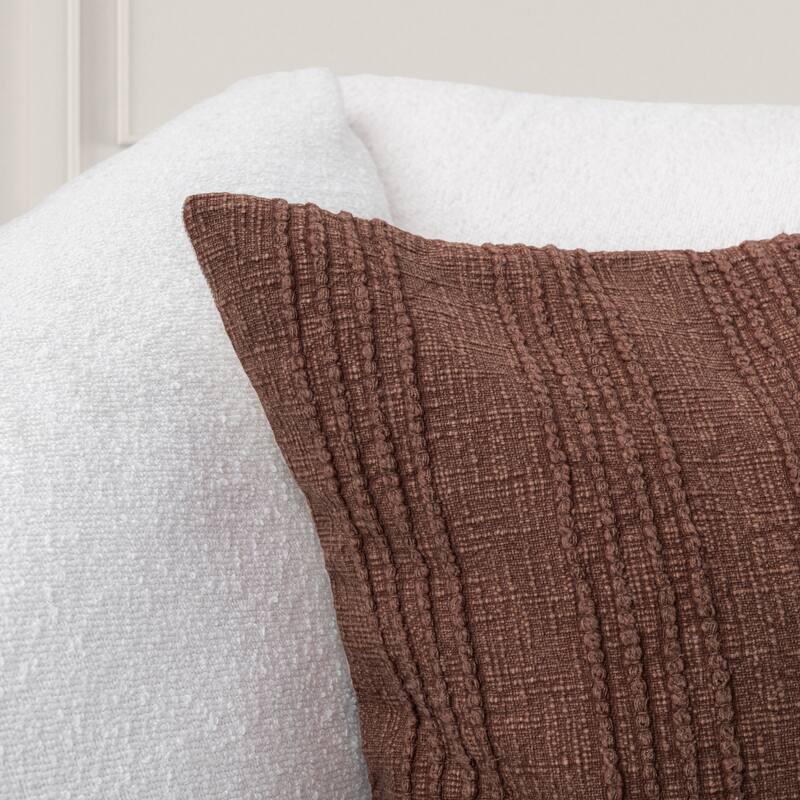 Villa by Classic Home Hannah 100% Cotton 22" Throw Pillow - 22x22 - Mahogany