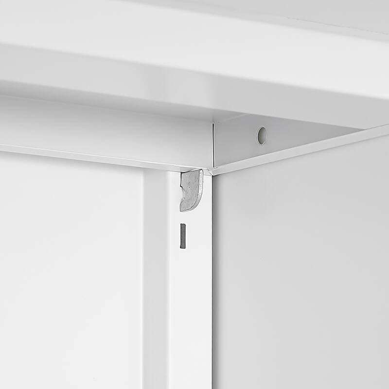 Anmytek White Mobile Metal Printer Stand with Storage Rolling File Cabinet for Home Office