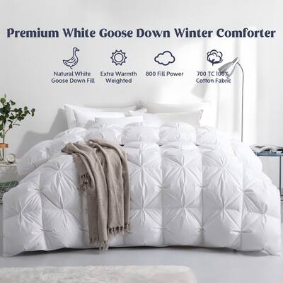 800 Fill Power 700 TC 93 Percent White Goose Down Winter Comforter