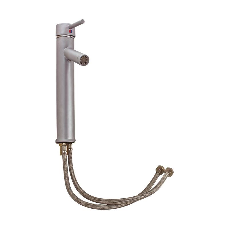 Single Lever Faucet Brass Body with Satin Nickel Finish 11.75in. H Renovators Supply