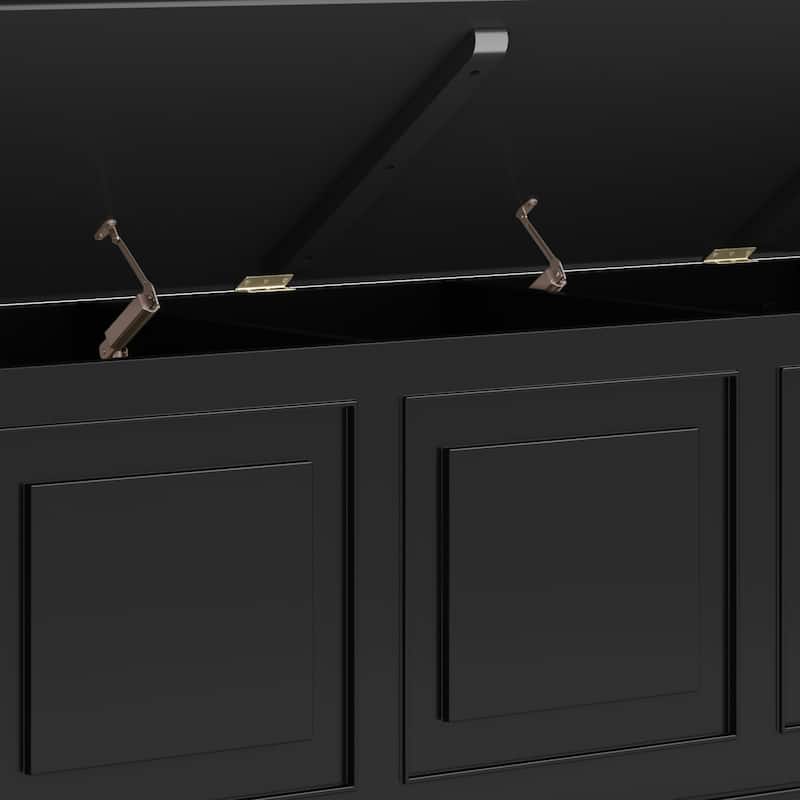 WYNDENHALL Hampshire SOLID WOOD 51 inch Wide Traditional Storage Bench Trunk - 51 W x 18 D x 20.75 H