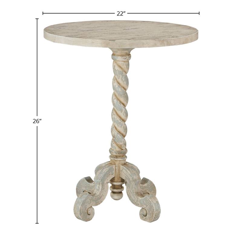 Izzy Resin End Table, Antique White
