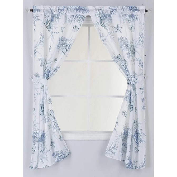 Printed Canvas Bathroom Window Curtains 54"x58"