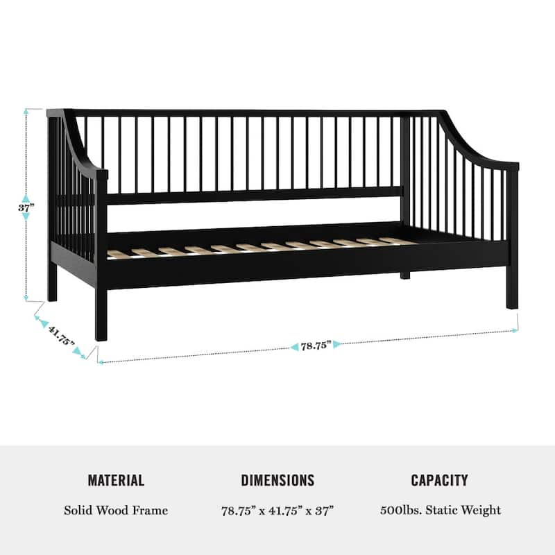 Martha Stewart Solid Wood Platform Daybed with Wooden Spindles