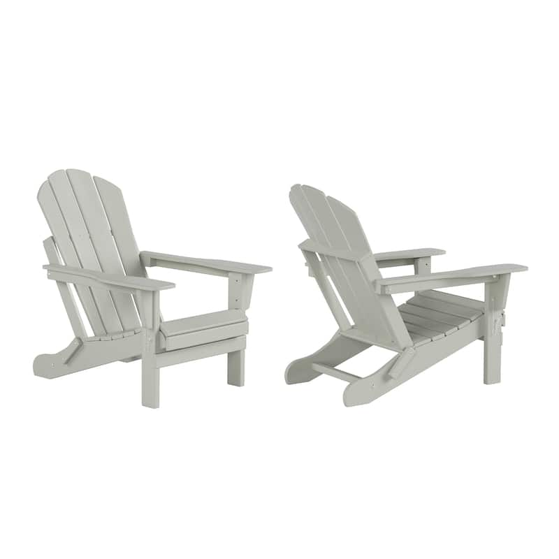 Laguna Hdpe All Weather Outdoor Patio Foldable Adirondack Chairs Conversation Set (3-Piece Set)