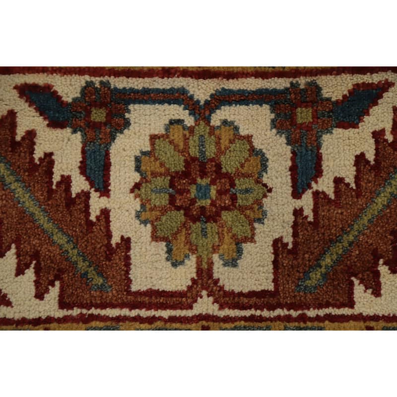 Hand Knotted Oriental 100% Wool Carpet Transitional All-Over Navy Blue & Blues Oushak Area Rug - 14' 9'' X 11' 11''