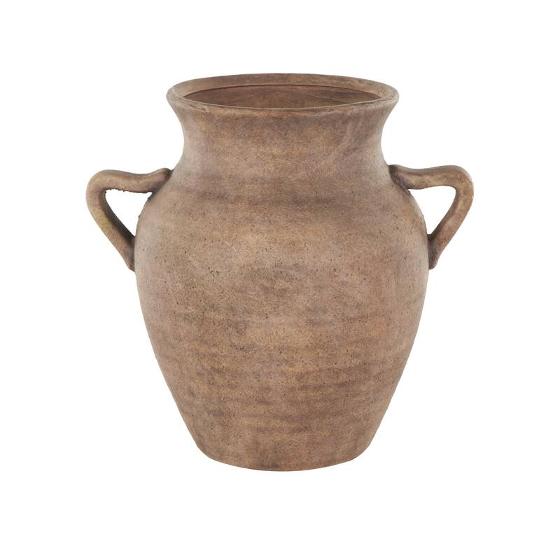 Ceramic Antique Style Textured Vase with Handles - Copper or White - Roche River Decor