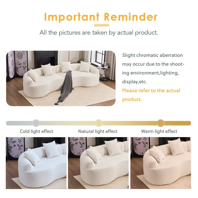 GDFStudio - Soft Upholstered 110" Curved Modular Sectional Sofa