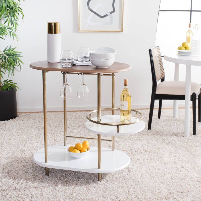 SAFAVIEH Ula 3-Tier Swivel Bar Table - 29.53" W x 17.72" L x 32.76" H - 30"Wx18"Dx33"H