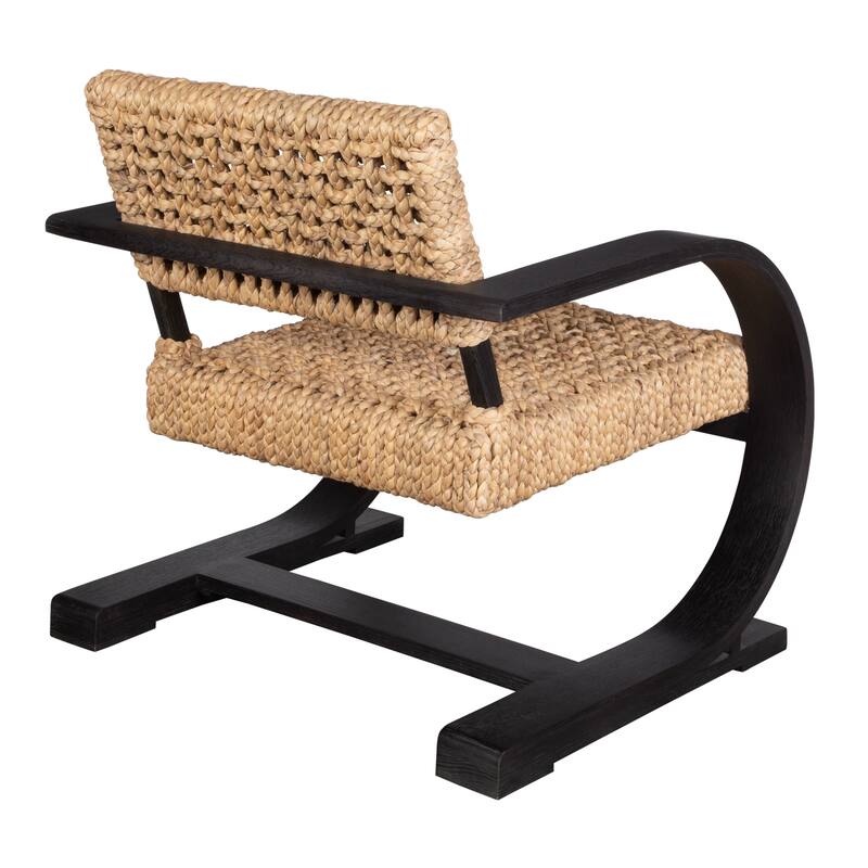 Curved Solid Wood Framed Accent Chair - 31" - Black