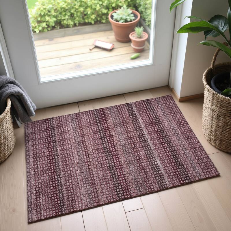 Premium Washable Super Soft Moroccan Ombre Mayfield Rug - Garnet - 1'8" x 2'6"