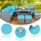 preview thumbnail 63 of 66, Costway 7 PCS Patio Rattan Dining Set Sectional Sofa Couch Ottoman - See Details