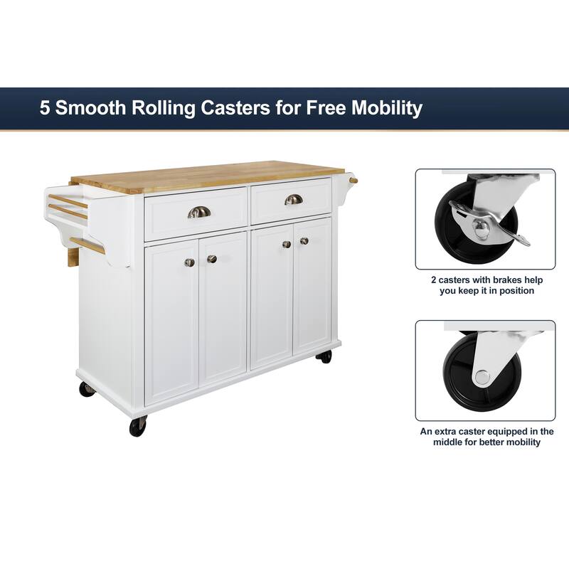 Cambridge Natural Wood Top Kitchen Island