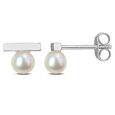 Miadora 4-4.5mm Cultured Freshwater Pearl Stud Earrings 10k White Gold