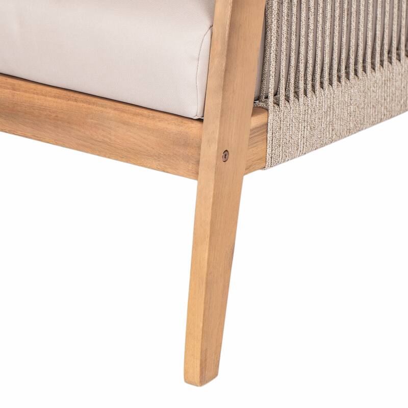 Christopher Knight Home - Maxwell Outdoor Acacia Wood and Rope Patio Chair Set