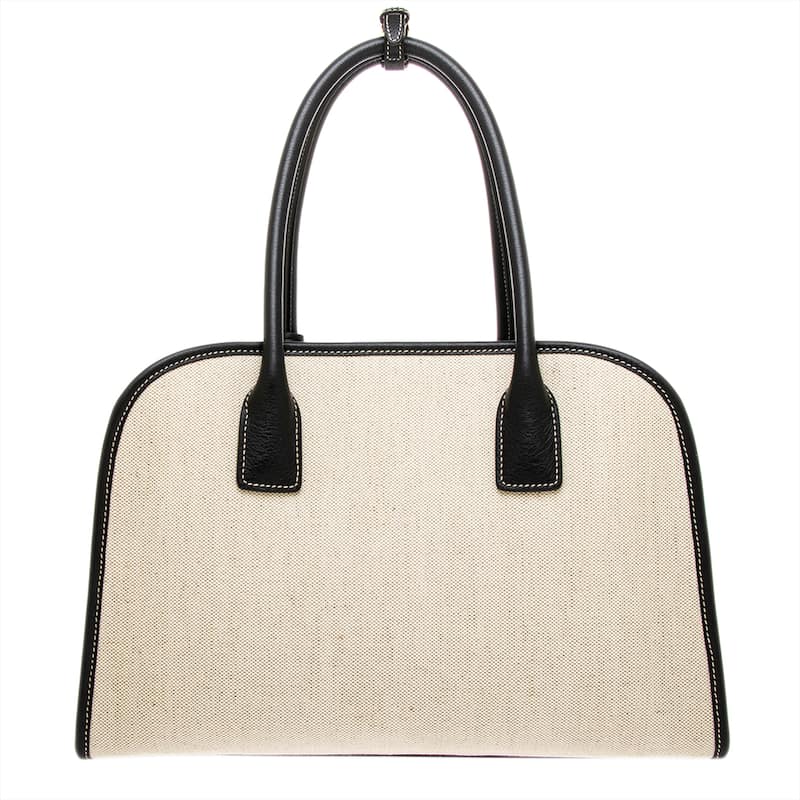 Prada Medium Canvas and Leather Top Handle Bag