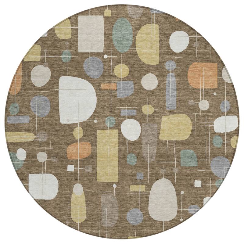 Machine Washable Indoor/ Outdoor Contemporary Fun Chantille Rug