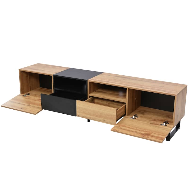 74" TV Stand with Drop-Down Door & Storage for TVs Up to 85"