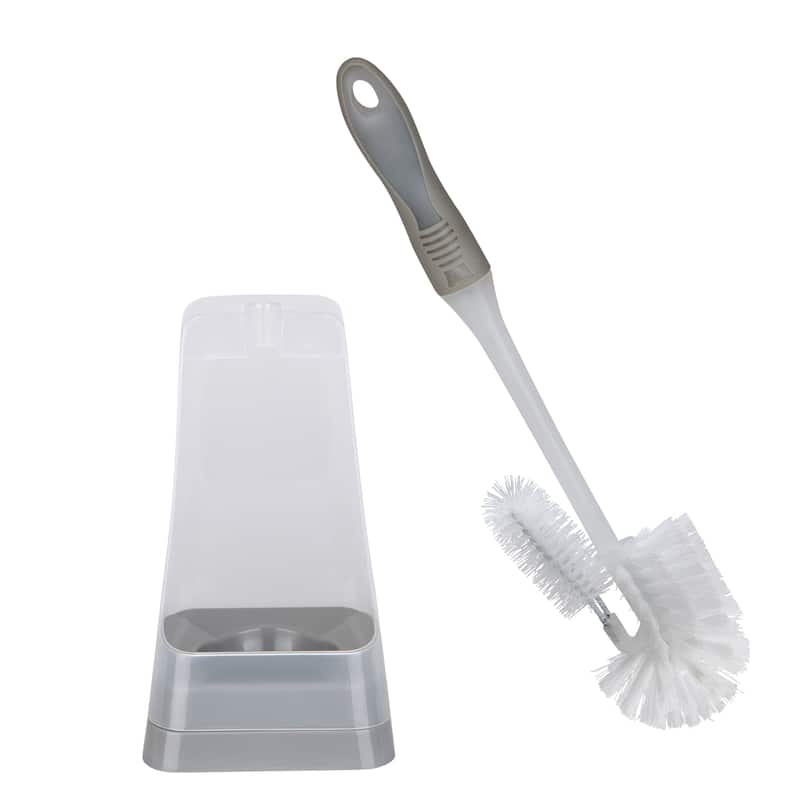 Bath Bliss Square Toilet Bowl Brush and Stand - 4.875 x 4.75 x 16"