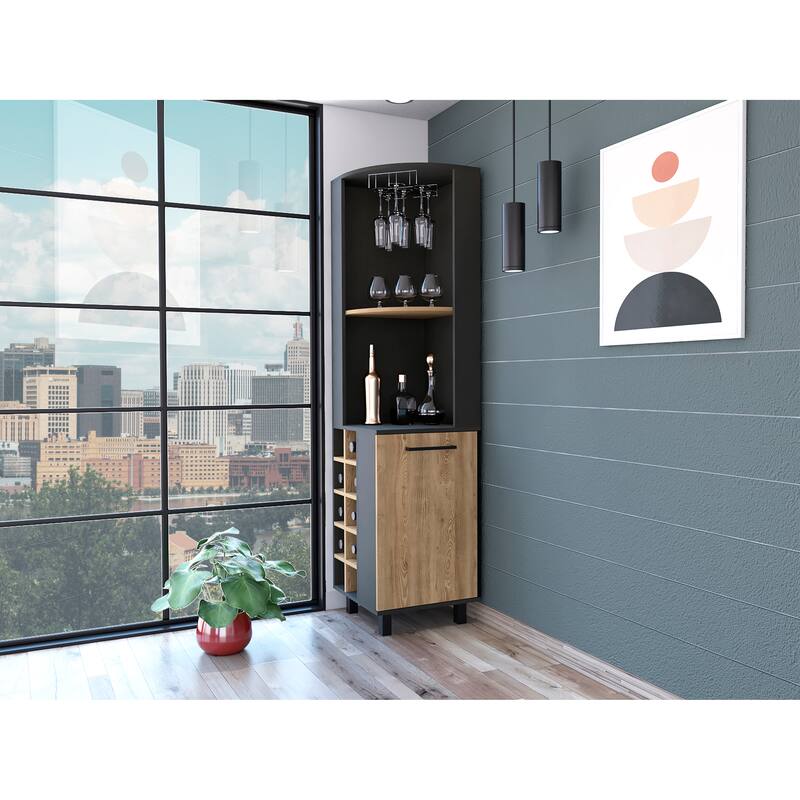 Leah Corner Bar Cabinet - Multicolor