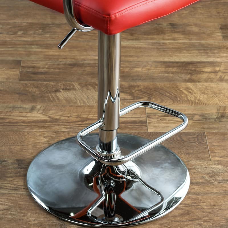 Corvelli Modern Green Faux Leather Adjustable Swivel Barstool by Furniture of America