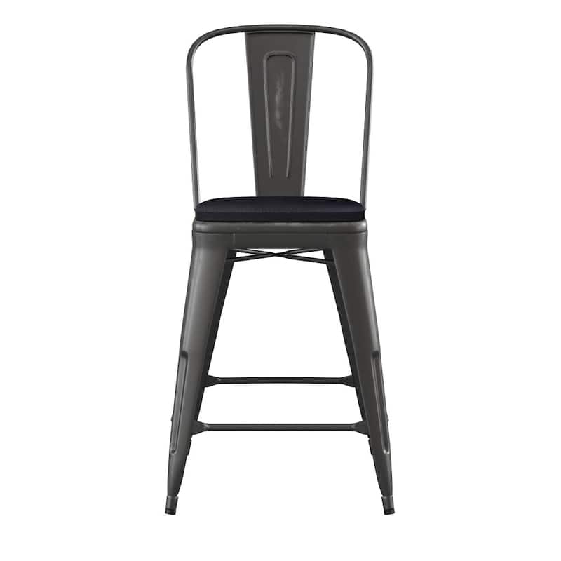 All-Weather Counter Height Stool with Poly Resin Seat