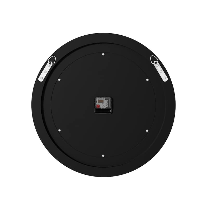 Contemporary Round Glass Wall Clock Crystal Diamond Inlay