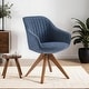 preview thumbnail 3 of 56, Art Leon Modern Wood Swivel Chair with Oak Legs Blue