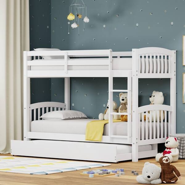 slide 2 of 22, Arca Wood Twin Over Twin Bunk Bed and Trundle Grey