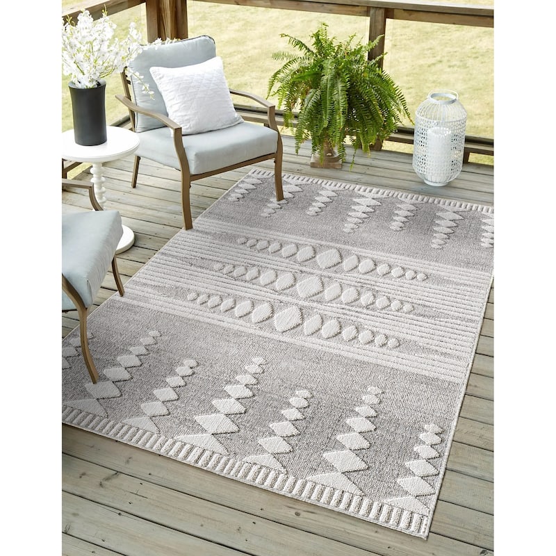Domani Bella Modern Scandinavia Textured Indoor / Outdoor Area Rug