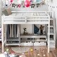 preview thumbnail 2 of 30, Multifunctional Loft Bed,Full Size Loft Bed with Wardrobe,Low Storage Table and Storage Staircase,White/Gray