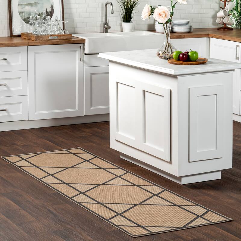 Nuloom Runa SuperiorWash Lattice Easy-Jute Machine Washable Area Rug
