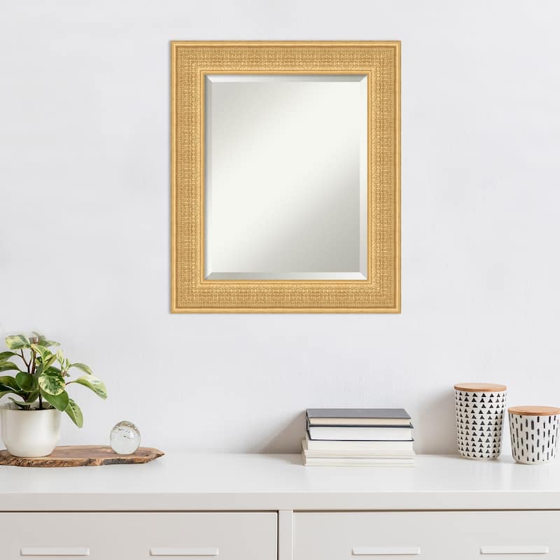 Trellis Beveled Wood Framed Wall Mirror - Trellis Gold