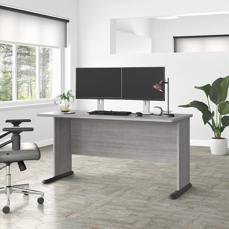Studio A 60W Computer Desk by Bush Business Furniture - Platinum Gray